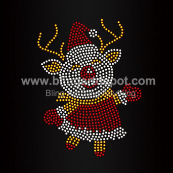 Deer Iron On Rhinestone Hotfix Transfers
